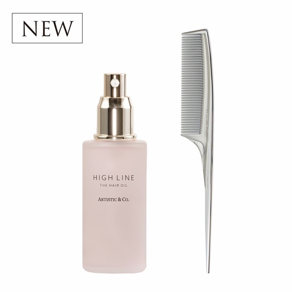 ハイライン ザ ヘアコーム × ヘアオイルセット（専用ボックス付）/ テールコーム：シルバー