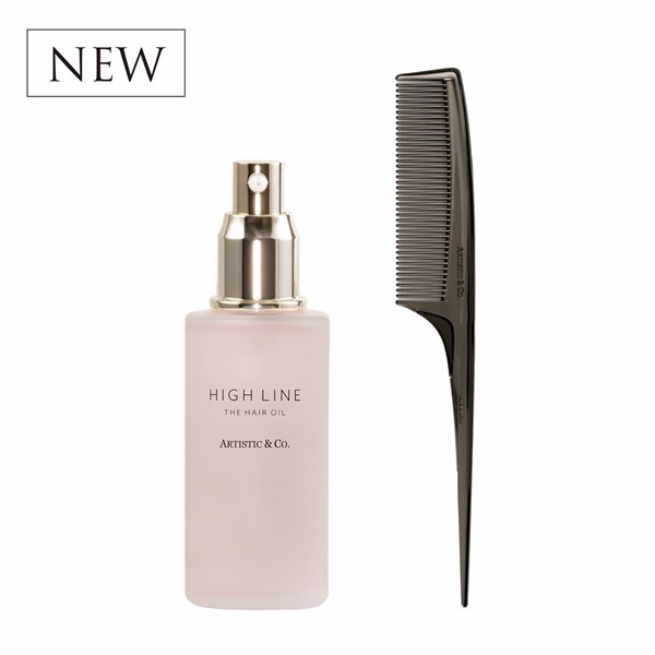 ハイライン ザ ヘアコーム × ヘアオイルセット（専用ボックス付）/ テールコーム：ブラック
