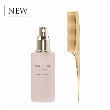ハイライン ザ ヘアコーム × ヘアオイルセット（専用ボックス付）/ テールコーム：ゴールド