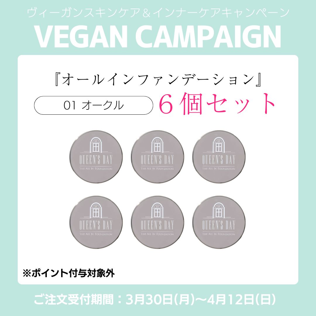 〈キャンペーン対象〉クイーンズデイ ザ オールインファンデーション01（本体 オークル/16g）６個セット